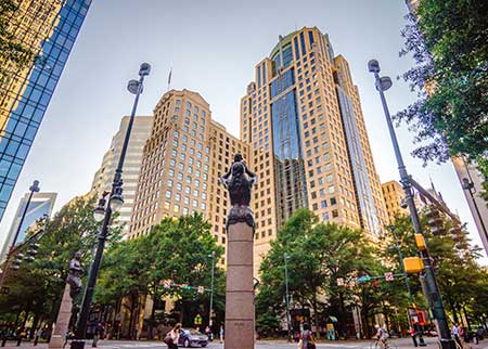 Tall Buildings Downtown with Business Insurance in Gastonia, NC